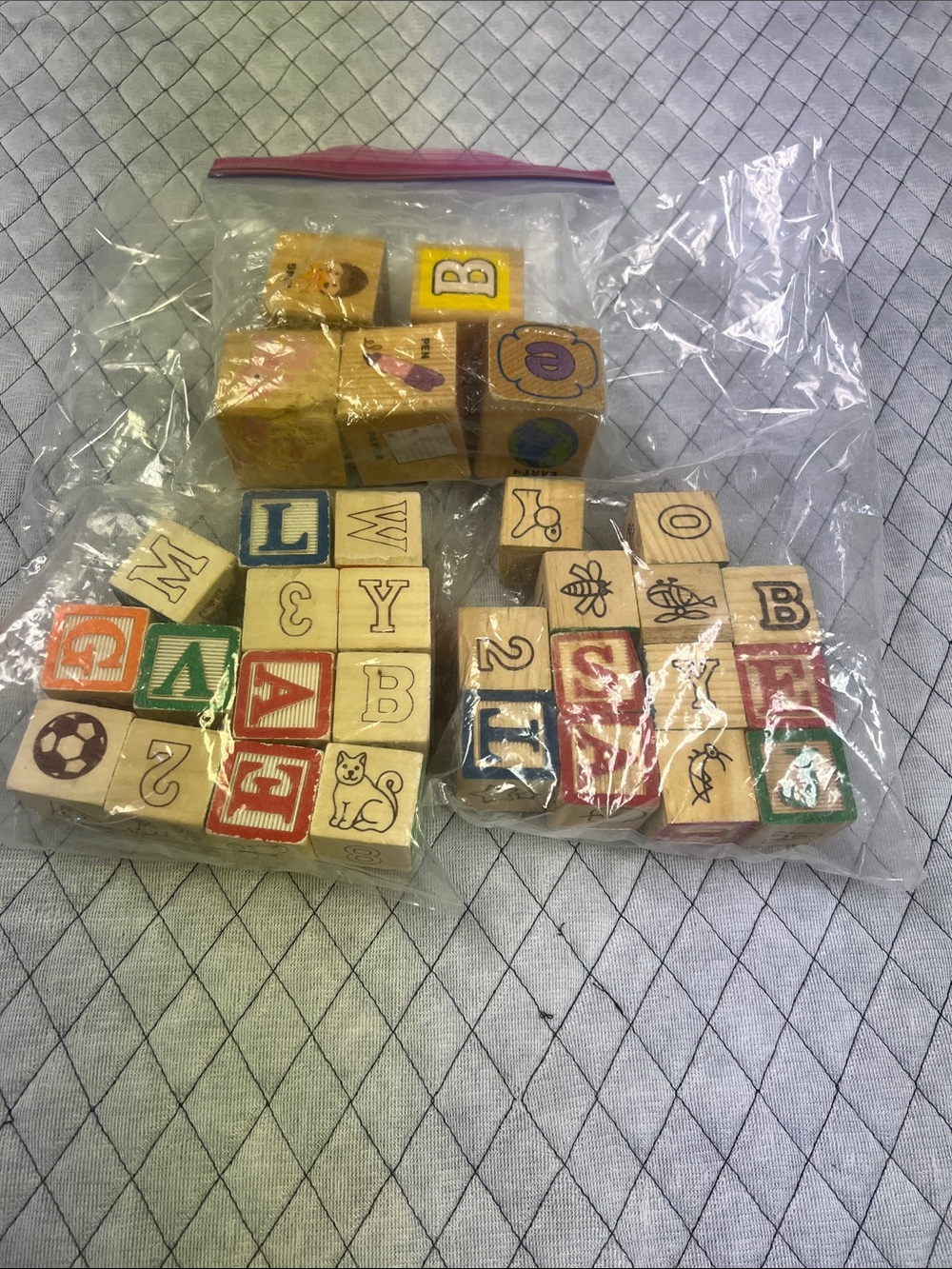 Wooden Alphabet and Picture Blocks Set - Multicolor